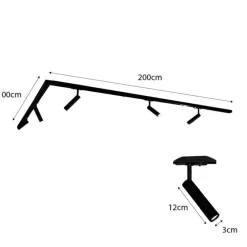 Modernes Schienensystem mit 5 Strahlern Dunkelbronze 1-phasig - Iconic Ivy