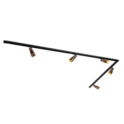 Modernes Schienensystem mit 5 Strahlern Dunkelbronze 1-phasig - Iconic Kohua