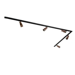 Modernes Schienensystem mit 5 Strahlern Dunkelbronze 1-phasig - Iconic Kohua