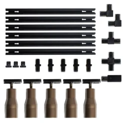 Modernes Schienensystem mit 5 Strahlern Dunkelbronze 1-phasig - Iconic Kohua