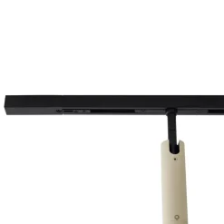 Modernes Schienensystem mit 6 Spots in Beige und Schwarz, 1-phasig - Slimline Uzzy