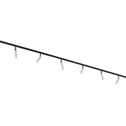 Modernes Schienensystem mit 6 Spots in Beige und Schwarz, 1-phasig - Slimline Uzzy