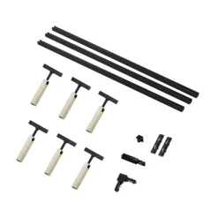 Modernes Schienensystem mit 6 Spots in Beige und Schwarz, 1-phasig - Slimline Uzzy