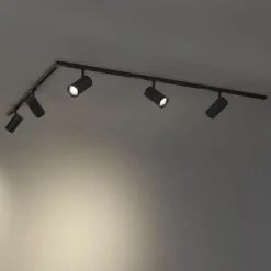 Modernes Schienensystem mit 5 Strahlern schwarz 1-phasig - Iconic Mark