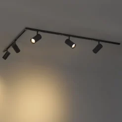 Modernes Schienensystem mit 5 Strahlern schwarz 1-phasig - Iconic Mark