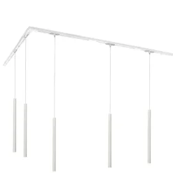Modernes Schienensystem mit 5 Pendelleuchten Weiß 1-phasig - Iconic Frini