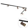 Modernes Schienensystem mit 5 Strahlern Dunkelbronze 1-Phasen GU10 70mm - Iconic Jeana Luxe