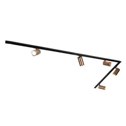 Modernes Schienensystem mit 5 Strahlern Dunkelbronze 1-Phasen GU10 70mm - Iconic Jeana Luxe