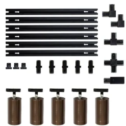 Modernes Schienensystem mit 5 Strahlern Dunkelbronze 1-Phasen GU10 70mm - Iconic Jeana Luxe