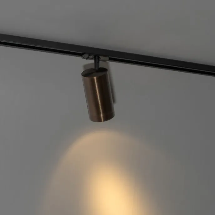 Modernes Schienensystem mit 5 Strahlern Dunkelbronze 1-Phasen GU10 70mm - Iconic Jeana Luxe