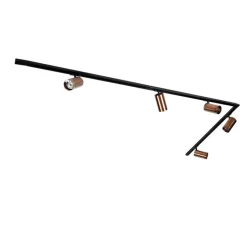 Modernes Schienensystem mit 5 Strahlern Dunkelbronze 1-Phasen GU10 70mm - Iconic Jeana Luxe