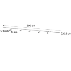 Modernes Schienensystem mit 5 Strahlern Dunkelbronze 1-Phasen GU10 70mm - Iconic Jeana Luxe