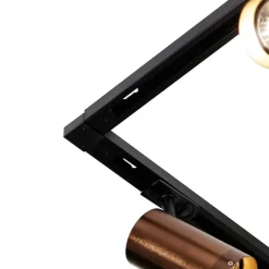 Modernes Schienensystem mit 5 Strahlern Dunkelbronze 1-Phasen GU10 70mm - Iconic Jeana Luxe