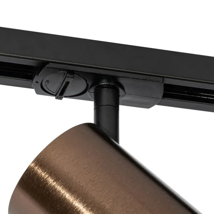 Modernes Schienensystem mit 5 Strahlern Dunkelbronze 1-Phasen GU10 70mm - Iconic Jeana Luxe