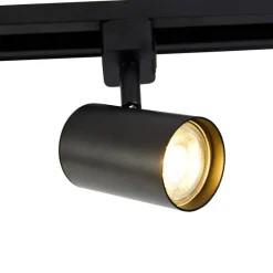 Modernes Schienensystem mit 4 Strahlern schwarz 1-phasig - Iconic Yade