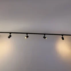 Modernes Schienensystem mit 4 Strahlern schwarz 1-phasig - Iconic Yade