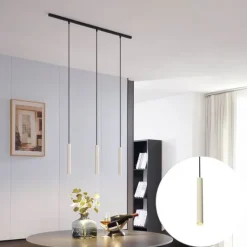 Modernes Schienensystem mit 3 Hängelampen Beige mit Schwarz 1-phasig - Slimline Keno