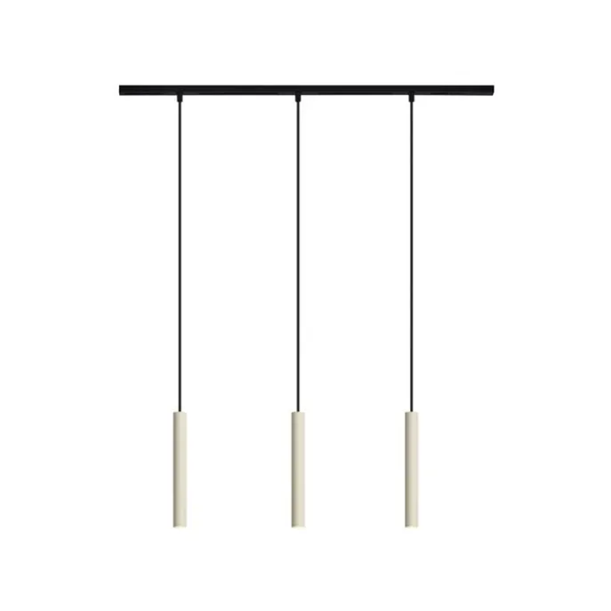 Modernes Schienensystem mit 3 Hängelampen Beige mit Schwarz 1-phasig - Slimline Keno