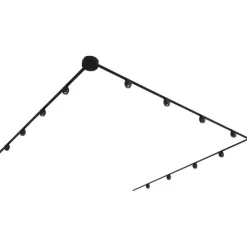 Modernes Schienensystem mit 12 schwarzen Strahlern 1-phasig - Magnetic Zagaye