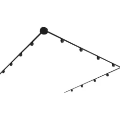 Modernes Schienensystem mit 12 schwarzen Strahlern 1-phasig - Magnetic Zagaye