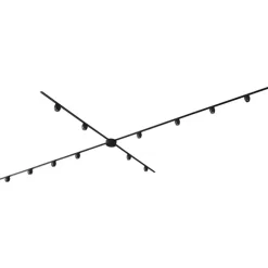 Modernes Schienensystem mit 12 schwarzen Strahlern 1-phasig - Magnetic Zagaye