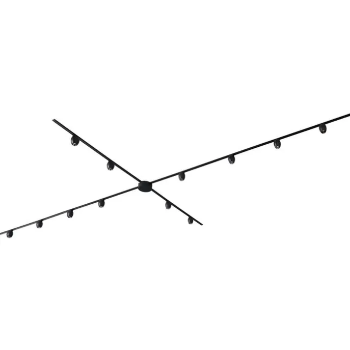 Modernes Schienensystem mit 12 schwarzen Strahlern 1-phasig - Magnetic Zagaye