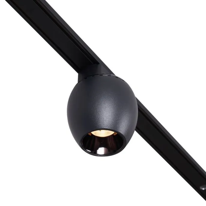 Modernes Schienensystem mit 12 schwarzen Strahlern 1-phasig - Magnetic Zagaye