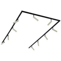 Modernes Schienensystem mit 10 Strahlern Beige und Schwarz 1-phasig - Slimline Uzzy