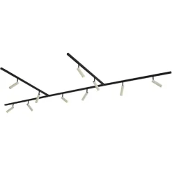 Modernes Schienensystem mit 10 Strahlern Beige und Schwarz 1-phasig - Slimline Uzzy