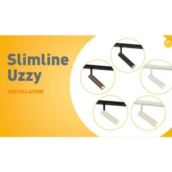 Modernes Schienensystem mit 10 Strahlern Beige und Schwarz 1-phasig - Slimline Uzzy