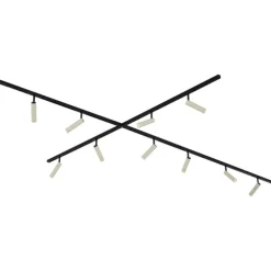 Modernes Schienensystem mit 10 Strahlern Beige und Schwarz 1-phasig - Slimline Uzzy
