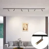 Modernes Schienensystem mit 6 dunkelbronzefarbenen Strahlern 1-phasig - Slimline Uzzy