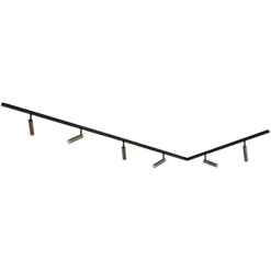 Modernes Schienensystem mit 6 dunkelbronzefarbenen Strahlern 1-phasig - Slimline Uzzy