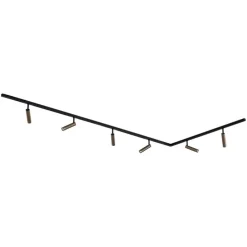Modernes Schienensystem mit 6 dunkelbronzefarbenen Strahlern 1-phasig - Slimline Uzzy