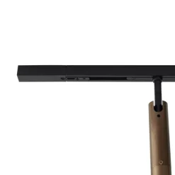 Modernes Schienensystem mit 6 dunkelbronzefarbenen Strahlern 1-phasig - Slimline Uzzy