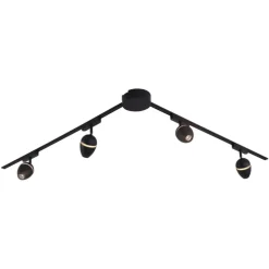 Modernes Schienensystem mit 4 schwarzen Strahlern 1-phasig - Magnetic Eggy