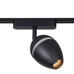 Modernes Schienensystem mit 4 schwarzen Strahlern 1-phasig - Magnetic Eggy