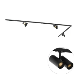 Modernes Schienensystem mit 3 Strahlern schwarz 1-phasig - Iconic Scopio