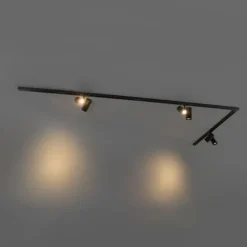 Modernes Schienensystem mit 3 Strahlern schwarz 1-phasig - Iconic Scopio