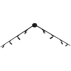 Modernes Schienensystem mit 8 schwarzen Strahlern 1-phasig - Magnetic Samson