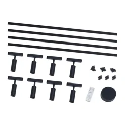 Modernes Schienensystem mit 8 schwarzen Strahlern 1-phasig - Magnetic Samson