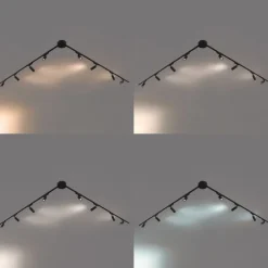 Modernes Schienensystem mit 8 schwarzen Strahlern 1-phasig - Magnetic Samson