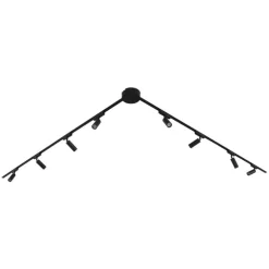 Modernes Schienensystem mit 8 schwarzen Strahlern 1-phasig - Magnetic Samson