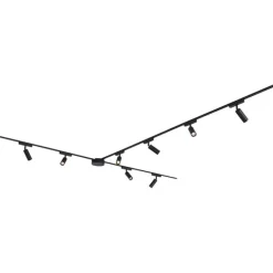 Modernes Schienensystem mit 8 schwarzen Strahlern 1-phasig - Magnetic Samson