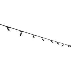 Modernes Schienensystem mit 8 schwarzen Strahlern 1-phasig - Magnetic Samson