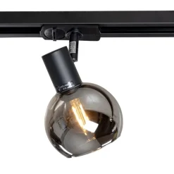 Modernes Schienensystem mit 5 schwarzen Strahlern 1-phasig - Iconic Lava