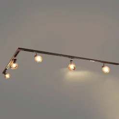 Modernes Schienensystem mit 5 schwarzen Strahlern 1-phasig - Iconic Lava