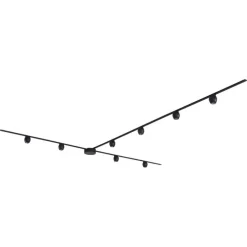 Modernes Schienensystem mit 8 schwarzen Strahlern 1-phasig - Magnetic Zagaye