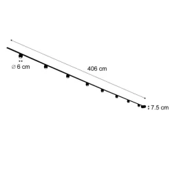 Modernes Schienensystem mit 8 schwarzen Strahlern 1-phasig - Magnetic Zagaye
