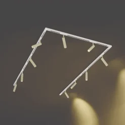 Modernes Schienensystem mit 10 Strahlern Beige und Weiß 1-phasig - Slimline Uzzy